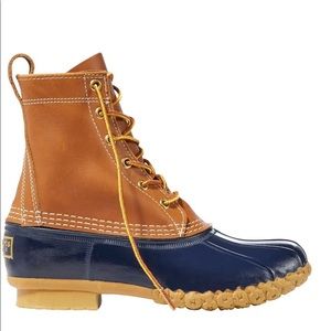 Bean Boots with Navy rubber bottoms size 6